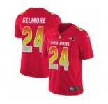 Men's Nike New England Patriots #24 Stephon Gilmore Limited Red AFC 2019 Pro Bowl NFL Jersey
