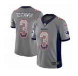 Men's Nike New England Patriots #3 Stephen Gostkowski Limited Gray Rush Drift Fashion NFL Jersey