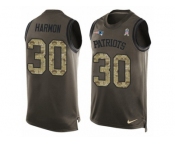Men's Nike New England Patriots #30 Duron Harmon Limited Green Salute to Service Tank Top NFL Jersey