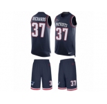 Men's Nike New England Patriots #37 Jordan Richards Limited Navy Blue Tank Top Suit NFL Jersey