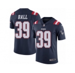 Men's Nike New England Patriots #39 Montee Ball Limited Navy Blue Rush NFL Jersey