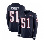 Men's Nike New England Patriots #51 Ja'Whaun Bentley Limited Navy Blue Therma Long Sleeve NFL Jersey