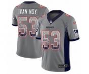 Men's Nike New England Patriots #53 Kyle Van Noy Limited Gray Rush Drift Fashion NFL Jersey