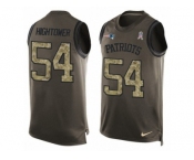 Men's Nike New England Patriots #54 Dont'a Hightower Limited Green Salute to Service Tank Top NFL Jersey