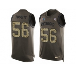 Men's Nike New England Patriots #56 Andre Tippett Limited Green Salute to Service Tank Top NFL Jersey