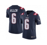 Men's Nike New England Patriots #6 Ryan Allen Limited Navy Blue Rush NFL Jersey