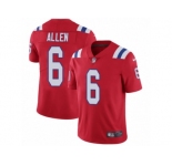Men's Nike New England Patriots #6 Ryan Allen Vapor Untouchable Limited Red Alternate NFL Jersey