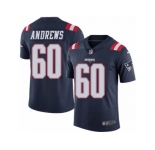 Men's Nike New England Patriots #60 David Andrews Limited Navy Blue Rush NFL Jersey
