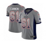 Men's Nike New England Patriots #61 Marcus Cannon Limited Gray Rush Drift Fashion NFL Jersey