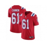 Men's Nike New England Patriots #61 Marcus Cannon Vapor Untouchable Limited Red Alternate NFL Jersey