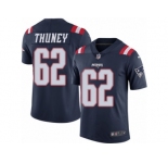 Men's Nike New England Patriots #62 Joe Thuney Limited Navy Blue Rush NFL Jersey