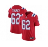 Men's Nike New England Patriots #62 Joe Thuney Vapor Untouchable Limited Red Alternate NFL Jersey