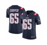 Men's Nike New England Patriots #65 Jonathan Cooper Limited Navy Blue Rush NFL Jersey