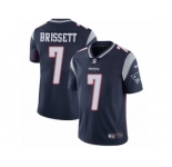Men's Nike New England Patriots #7 Jacoby Brissett Vapor Untouchable Limited Navy Blue Team Color NFL Jersey