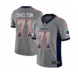 Men's Nike New England Patriots #71 Danny Shelton Limited Gray Rush Drift Fashion NFL Jersey