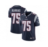 Men's Nike New England Patriots #75 Ted Karras Vapor Untouchable Limited Navy Blue Team Color NFL Jersey