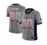 Men's Nike New England Patriots #80 Irving Fryar Limited Gray Rush Drift Fashion NFL Jersey