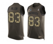 Men's Nike New England Patriots #83 Dwayne Allen Limited Green Salute to Service Tank Top NFL Jersey