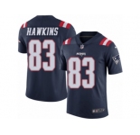 Men's Nike New England Patriots #83 Lavelle Hawkins Limited Navy Blue Rush NFL Jersey
