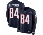 Men's Nike New England Patriots #84 Cordarrelle Patterson Limited Navy Blue Therma Long Sleeve NFL Jersey