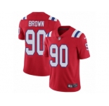 Men's Nike New England Patriots #90 Malcom Brown Vapor Untouchable Limited Red Alternate NFL Jersey
