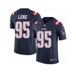 Men's Nike New England Patriots #95 Chris Long Limited Navy Blue Rush NFL Jersey