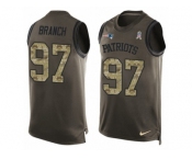 Men's Nike New England Patriots #97 Alan Branch Limited Green Salute to Service Tank Top NFL Jersey