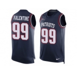 Men's Nike New England Patriots #99 Vincent Valentine Limited Navy Blue Player Name & Number Tank Top NFL Jersey