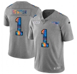 New England Patriots #1 Cam Newton Men's Nike Multi-Color 2020 NFL Crucial Catch NFL Jersey Greyheather
