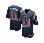 Nike New England Patriots #11 Julian Edelman Navy Blue Team Color Men's Stitched NFL Limited Strobe Jersey