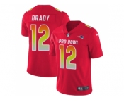 Nike New England Patriots #12 Tom Brady Red Men Stitched NFL Limited AFC 2018 Pro Bowl Jersey