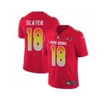 Nike New England Patriots #18 Matt Slater Red Men Stitched NFL Limited AFC 2018 Pro Bowl Jersey
