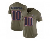 Women Nike New England Patriots #10 Jimmy Garoppolo Limited Olive 2017 Salute to Service NFL Jersey