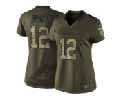 Women Nike New England Patriots #12 Tom Brady Green Stitched NFL Limited 2015 Salute to Service Jersey