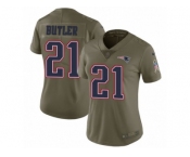 Women Nike New England Patriots #21 Malcolm Butler Limited Olive 2017 Salute to Service NFL Jersey
