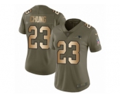 Women Nike New England Patriots #23 Patrick Chung Limited Olive Gold 2017 Salute to Service NFL Jersey