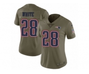 Women Nike New England Patriots #28 James White Limited Olive 2017 Salute to Service NFL Jersey