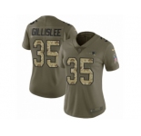 Women Nike New England Patriots #35 Mike Gillislee Limited Olive Camo 2017 Salute to Service NFL Jersey