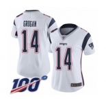 Women's New England Patriots #14 Steve Grogan White Vapor Untouchable Limited Player 100th Season Football Jersey