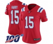 Women's New England Patriots #15 N'Keal Harry Red Alternate Vapor Untouchable Limited Player 100th Season Football Jersey