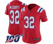 Women's New England Patriots #32 Devin McCourty Red Alternate Vapor Untouchable Limited Player 100th Season Football Jersey
