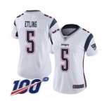 Women's New England Patriots #5 Danny Etling White Vapor Untouchable Limited Player 100th Season Football Jersey