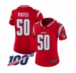 Women's New England Patriots #50 Chase Winovich Limited Red Inverted Legend 100th Season Football Jersey