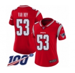 Women's New England Patriots #53 Kyle Van Noy Limited Red Inverted Legend 100th Season Football Jersey