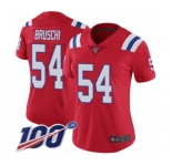 Women's New England Patriots #54 Tedy Bruschi Red Alternate Vapor Untouchable Limited Player 100th Season Football Jersey