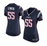Women's New England Patriots #55 John Simon Game Navy Blue Team Color Football Jersey