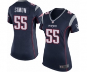 Women's New England Patriots #55 John Simon Game Navy Blue Team Color Football Jersey
