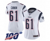 Women's New England Patriots #61 Marcus Cannon White Vapor Untouchable Limited Player 100th Season Football Jersey