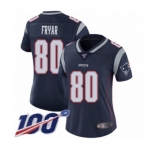 Women's New England Patriots #80 Irving Fryar Navy Blue Team Color Vapor Untouchable Limited Player 100th Season Football Jersey