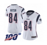 Women's New England Patriots #84 Benjamin Watson White Vapor Untouchable Limited Player 100th Season Football Jersey